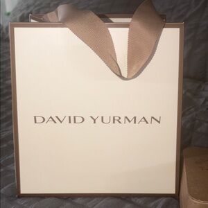 David Yurman Elegant Cream Bag with Tan Ribbon